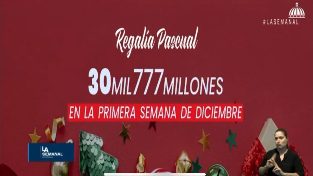 Gobierno dará regalia la primera semana de diciembre