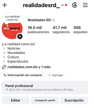 Realidades RD alcanza 18.5 millones de visualizaciones en Instagram en los últimos 30 días