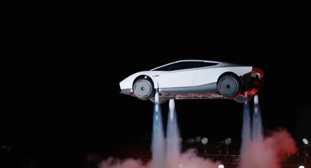 Tesla muestra su nuevo auto deportivo eléctrico con propulsores para volar Tesla muestra su nuevo auto deportivo eléctrico con propulsores para volar